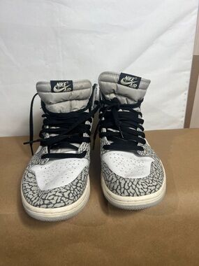 Nike High-Top Sneakers in White, Gray and Black with Elephant Print